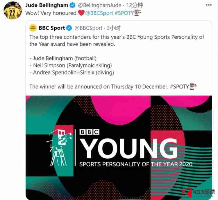体育,BBC公布了年度最佳青年体育人物的最终候选名单