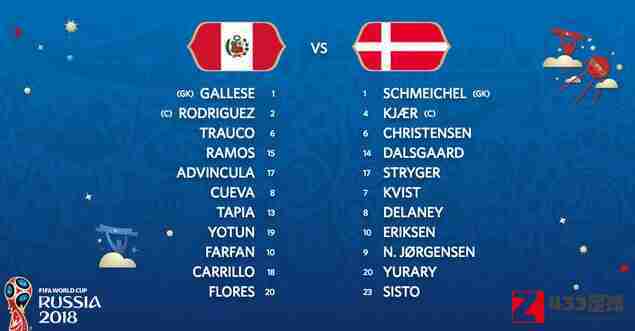 秘鲁vs丹麦,秘鲁国家队,丹麦国家队,秘鲁vs丹麦首发公布：加莱赛、罗德里格斯在列