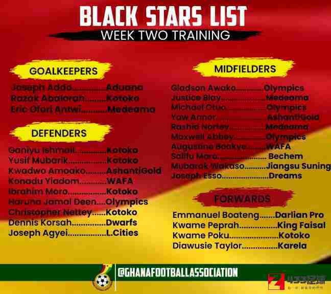 加纳国家队,加纳国家队大名单,加纳国家队公布最新大名单：博阿滕、佩普拉在列