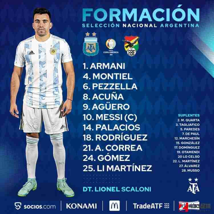 阿根廷队,玻利维亚队,阿根廷vs玻利维亚,阿根廷vs玻利维亚阵容出炉：阿库尼亚，阿圭罗入选