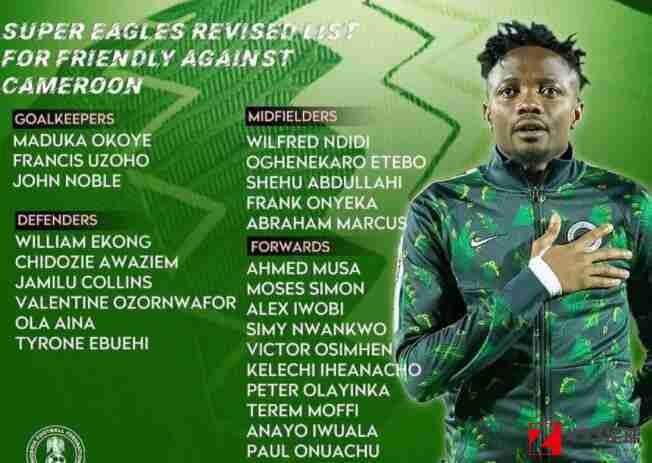尼日利亚国家队,尼日利亚名单,尼日利亚名单最新出炉：恩耶卡，马库斯在列