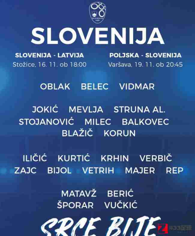 斯洛文尼亚国家队,斯洛文尼亚国家队最新大名单：比约尔，马耶尔入选