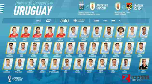 乌拉圭国家队,乌拉圭国家队阵容,乌拉圭国家队世预赛阵容一览：法尔孔，卡塞雷斯入选
