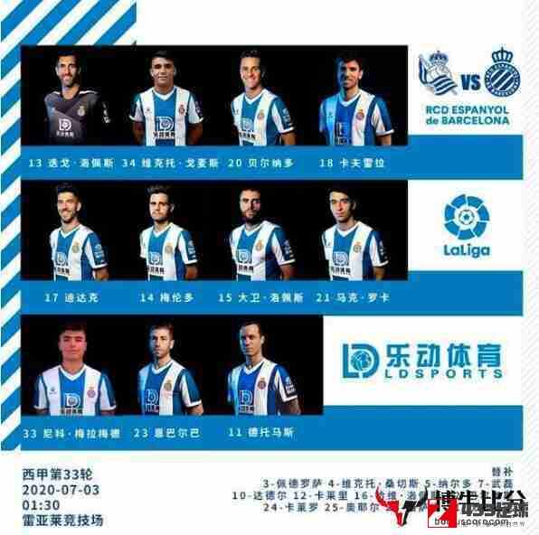 皇家社会队,皇家社会队vs西班牙人阵容:梅里诺,萨尔杜亚在列