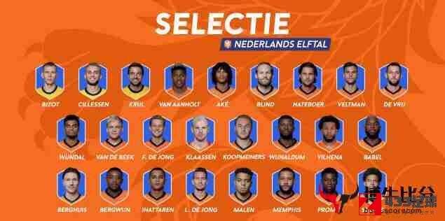 荷兰国家队大名单,荷兰国家队,荷兰国家队大名单公布：博古伊斯、伊哈塔伦在列