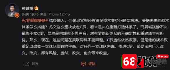 黄健翔,黄健翔：C罗的战术权重足以改变球队现有的平衡