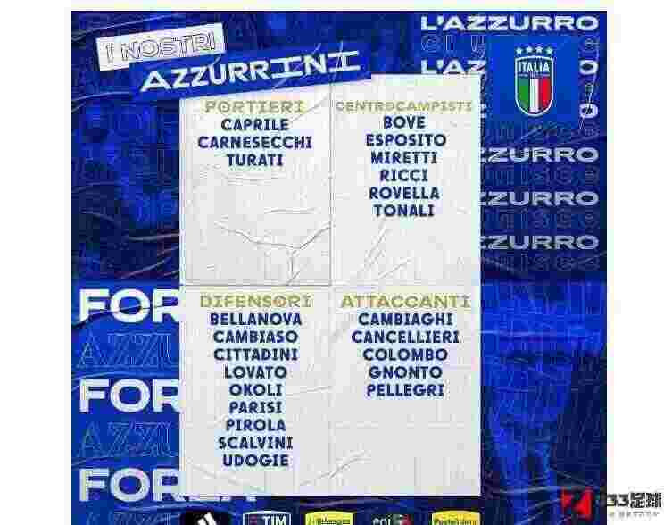 意大利U21国家队,意大利U21国家队公布欧青赛大名单，备战关键比赛日程